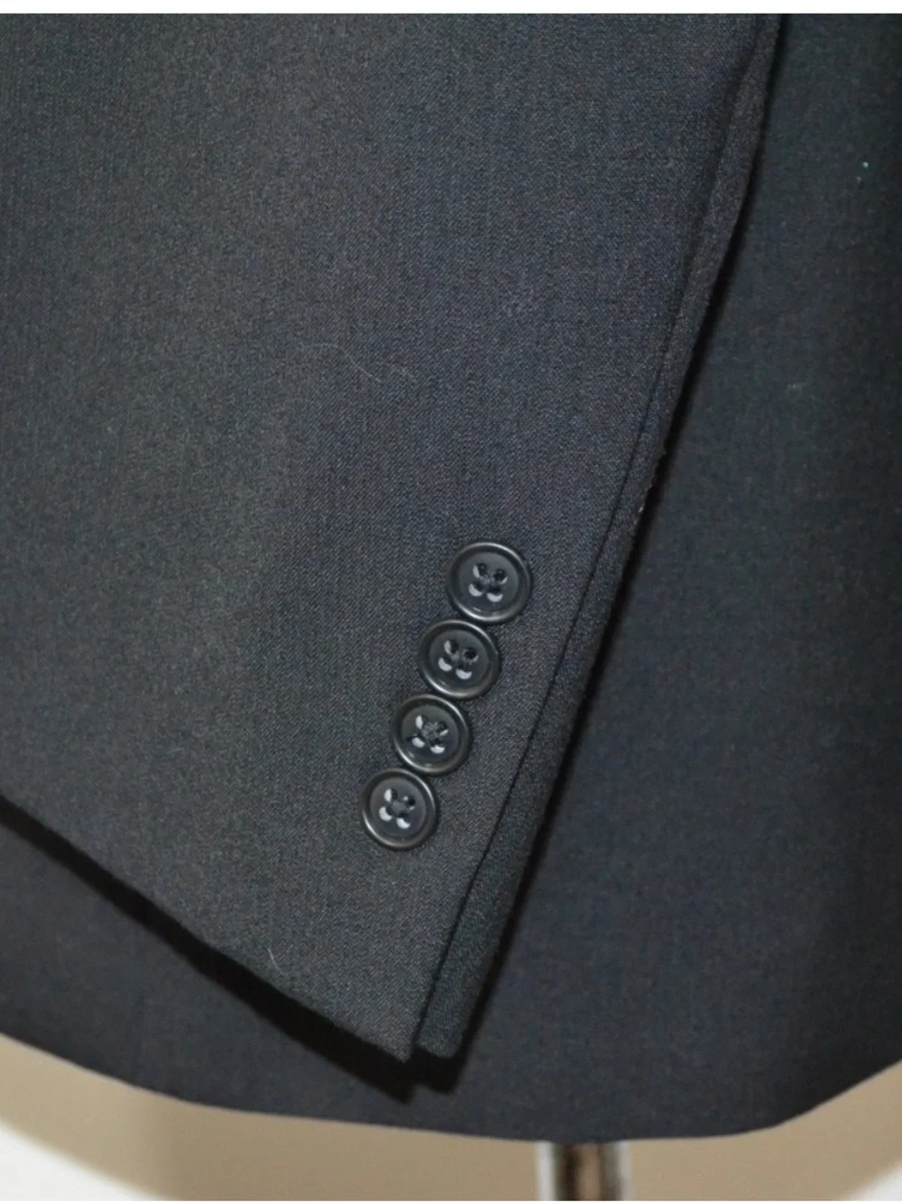 Pronto Uomo 46L Sport Coat Blazer Suit Jacket Black WOOL